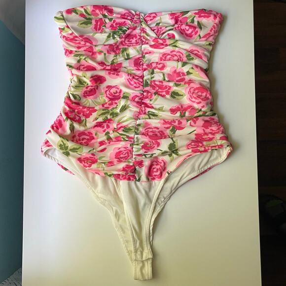 Zara Pink and Green Floral Blouse - Picture 3 of 16